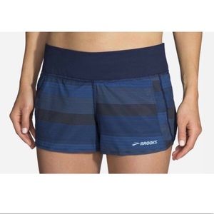 Brooks Chaser Navy Stripe Athletic Running Shorts